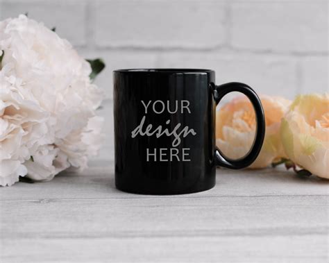 Black Mug Mockup Black Coffee Cup Mug Mockup Styled Stock - Etsy