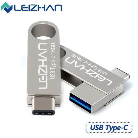 LEIZHAN Pendrive USB C Flash Drive 32GB Metal OTG USB Flash Drive TYPE ...