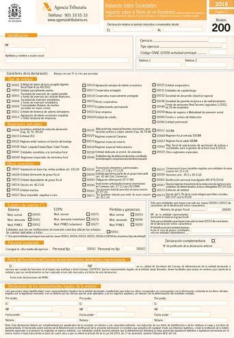 Impuesto de sociedades :: Declaración Modelo 200