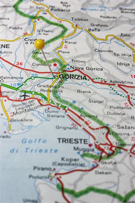 Gorizia Pinned on a Map of Italy Stock Photo - Image of thumbtack, graph: 105725556