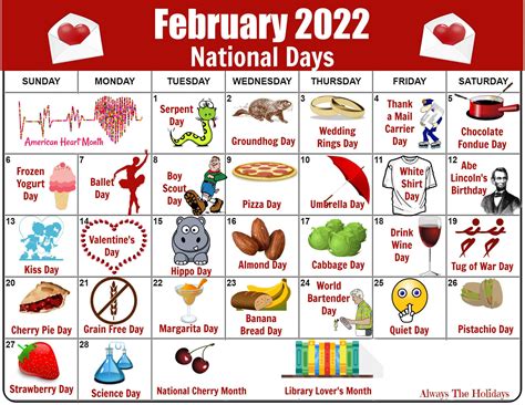 February National Day Calendar 2024 - 2024 CALENDAR PRINTABLE