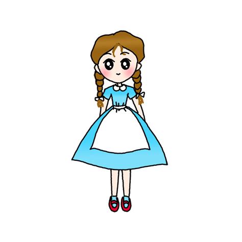 How to Draw Dorothy from Wizard of OZ - Step by Step Easy Drawing Guides - Drawing Howtos