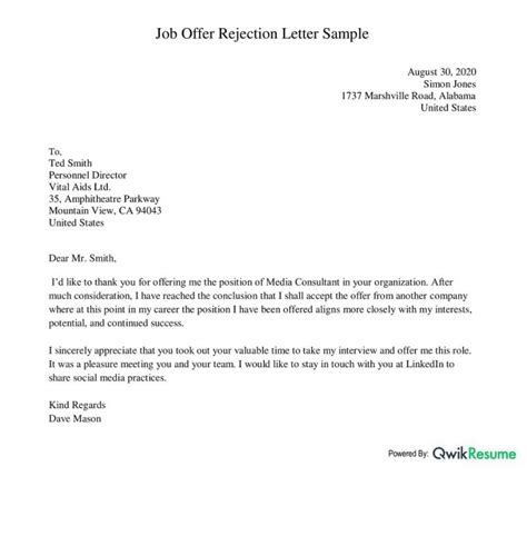 Sample Letter Accepting Job Offer After Declining