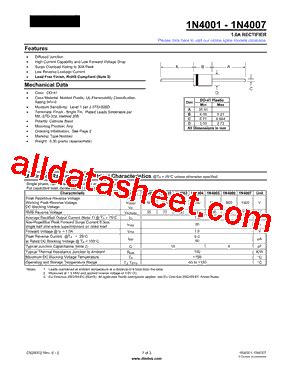 1N4004 Datasheet(PDF) - Diodes Incorporated