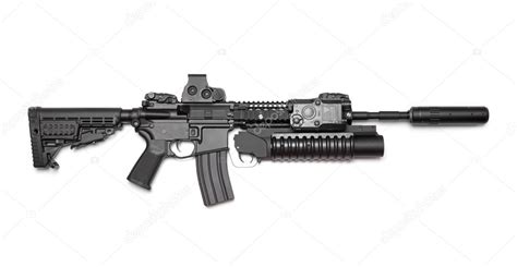 AR-15 (M4A1) carbine isolated on white background. — Stock Photo © UltraONE #27168009