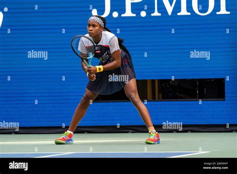 Coco Gauff (USA) competing in R3 at the 2022 US Open Stock Photo - Alamy