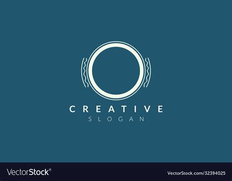 Circle logo design with ornaments around Vector Image