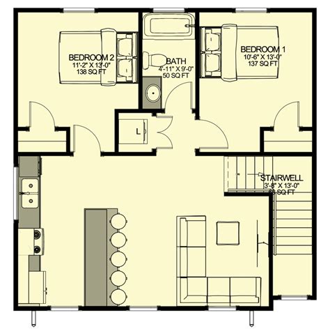 2 Bedroom Apartment Floor Plans Garage