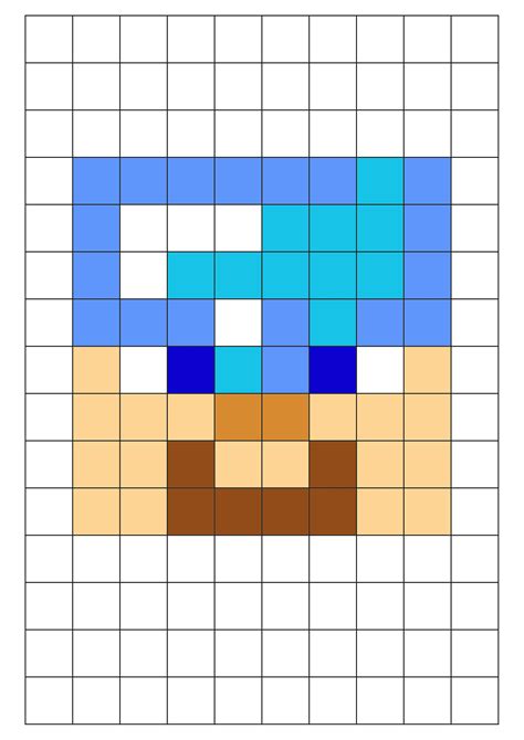 Minecraft Steve Pixel Art Template