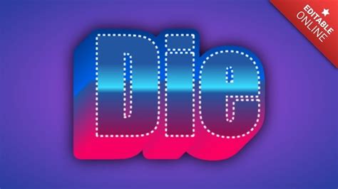 Die | Retro Vintage 80s Style 3D | Text Effect Generator