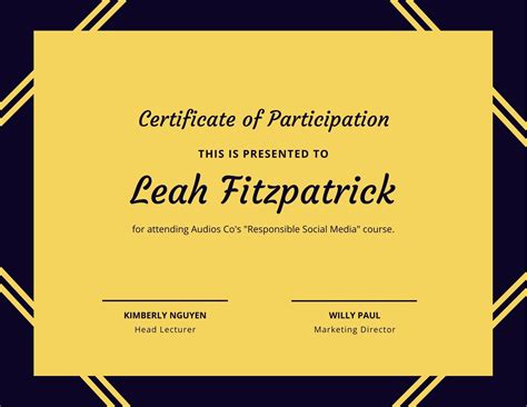 Free, printable custom participation certificate templates | Canva