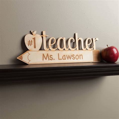 Teacher Appreciation Number One Teacher Personalized Wood Plaque ...