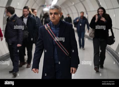 London Mayor Sadiq Khan during a visit to Bond Street underground station, central London, for ...