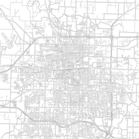 Springfield, Missouri, USA, bright outlined vector map - HEBSTREITS