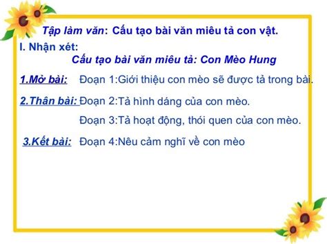 Tuan 29 cau tao bai van mieu ta con vat