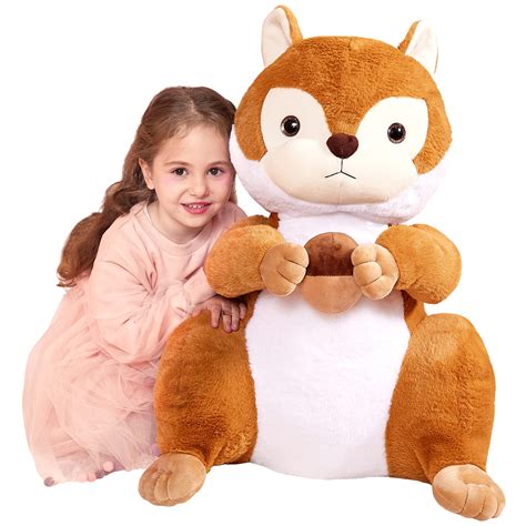 IKASA Large Squirrel Stuffed Animal Plush Toy,Giant Cute Jumbo Soft ...