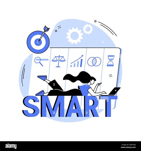 SMART Objectives abstract concept vector illustration. Business management, aim establishment ...