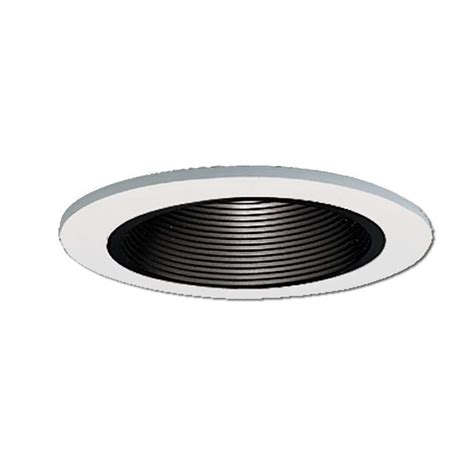 Halo 4 in. White Recessed Lighting Low-Voltage Trim with Black Coilex Baffle-1493P - The Home Depot