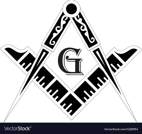 Freemasonry emblem the masonic square and compass Vector Image