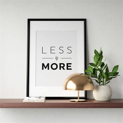 Less is More Printable Wall Art Minimalist Poster - Etsy