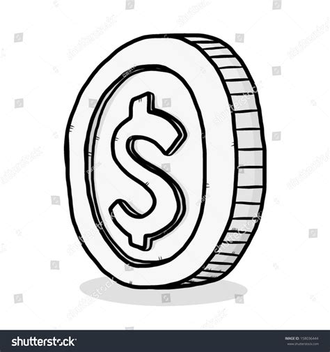 Silver Coin Cartoon Vector Illustration Isolated: เวกเตอร์สต็อก (ปลอด ...