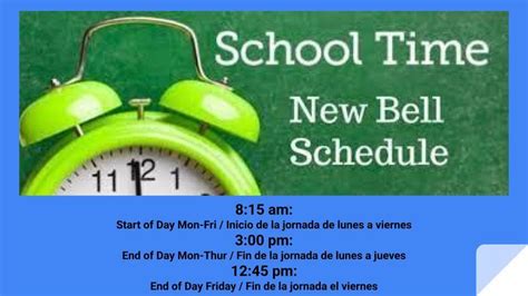 Bell Schedule | Cesar Chavez Elementary School