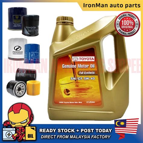 Original Toyota Fully Synthetic SN/CF 5W40 Genuine Engine oil 5W-40 ...