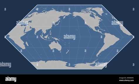 World solid contour map in the Eckert I projection centered on the date line Stock Photo - Alamy