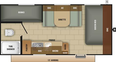 Casita Spirit Deluxe Floor Plan - The Floors