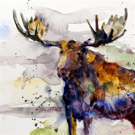 MOOSE Large Watercolor Print by Dean Crouser by DeanCrouserArt