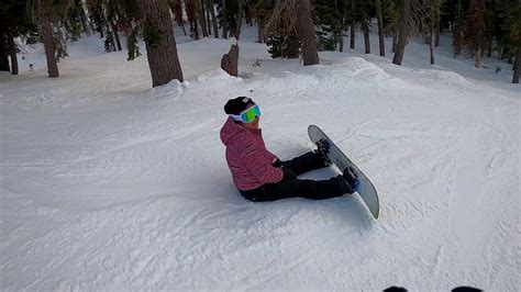 Joys First Time Snowboarding at Boreal Mountain - YouTube