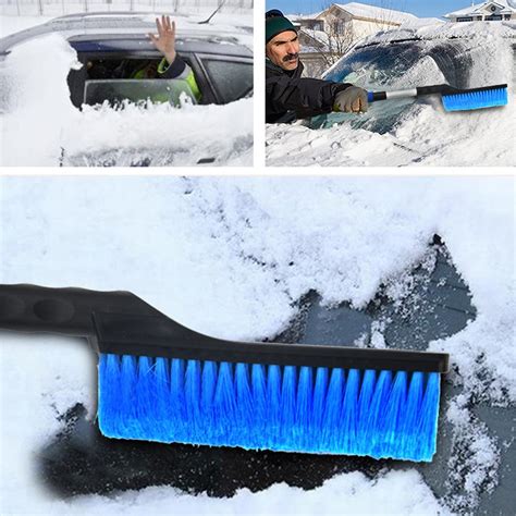 Snow Brush 2-in-1Extendable Ice Scraper Brush Car Windshield Snow Removal Frost Telescoping 32 ...