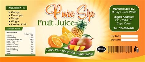 Fruit Juice Label | Nutrition facts, Fruit, Ingredients