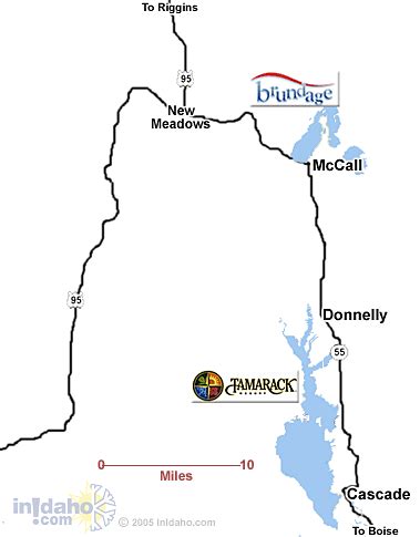 McCall Area Map of McCall, Cascade, Donnelly, and New Meadows