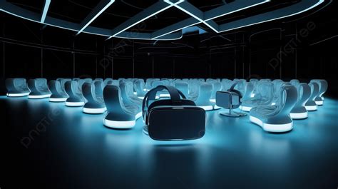 Virtual Reality Immersive Experience In An Empty Lounge Room Background ...