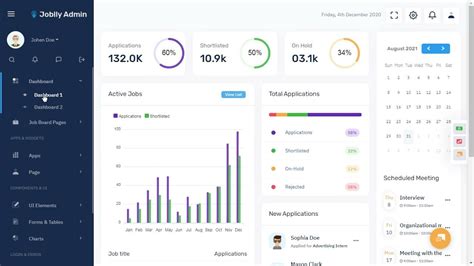 Job Board Dashboard Admin Template Bootstrap 5 with LTR Dark Theme Dashboard Bootstrap ...