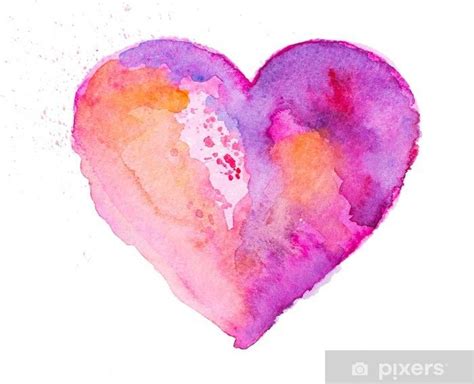 Wall Mural watercolor heart. Concept - love, relationship, art, painting - PIXERS.US ...