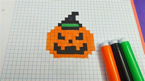 Como Dibujar CALABAZA de HALLOWEEN | Pixel Art | Calabazas de halloween ...