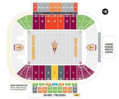 Seating at ASU's Sun Devil Stadium