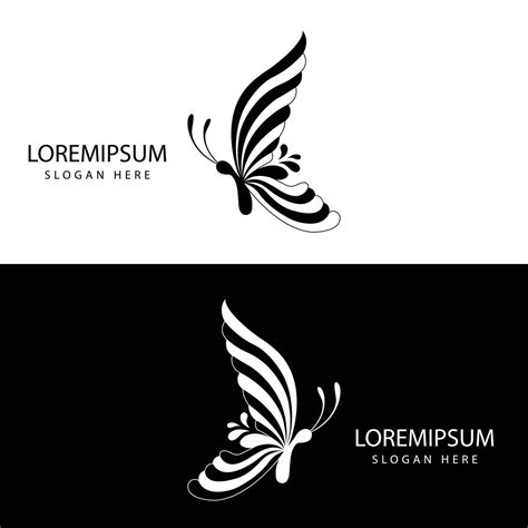 Creative Black And White Color Butterfly Logo Design Template. 23806795 ...