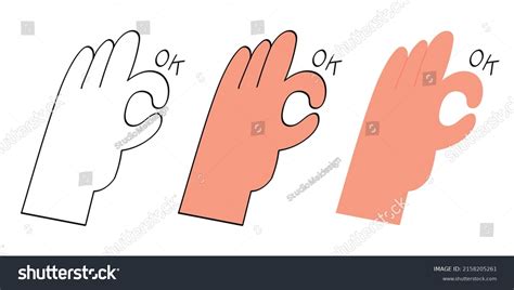 Vector Illustration Okay Hand Sign Simple Stock Vector (Royalty Free ...