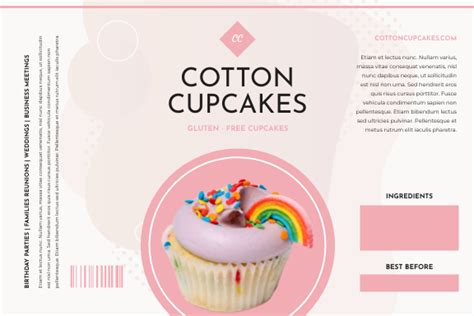 Pink Cupcake Food Packaging Label | Label Template