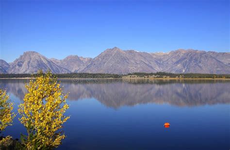 Jackson Lake stock image. Image of sunny, autumn, mountains - 21350483