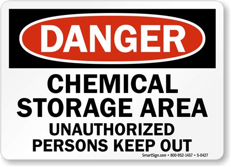 Chemical Storage Area Unauthorized Persons Keep Out Sign, SKU: S-0427 - MySafetySign.com