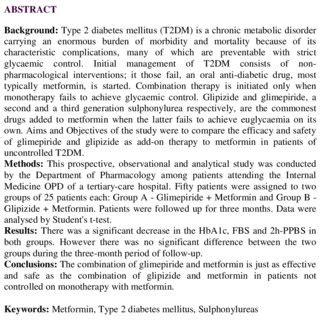 (PDF) Comparison of the efficacy and safety of Glimepiride and ...