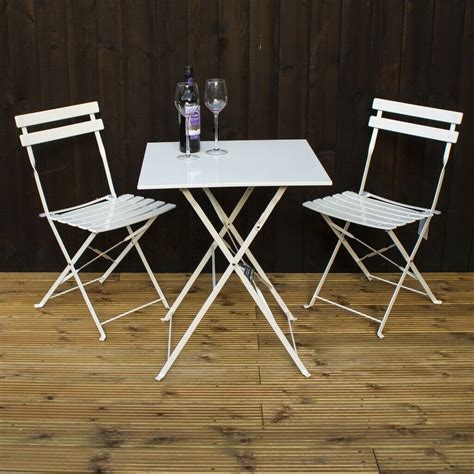 3PC FOLDING BISTRO SETS METAL GARDEN FURNITURE OUTDOOR PATIO 2 CHAIRS ...