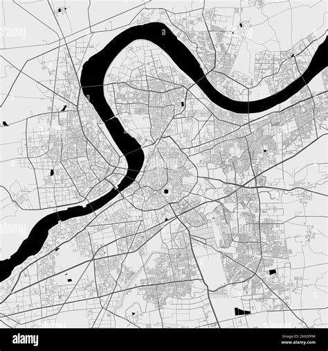 Map of Surat city. Urban black and white poster. Road map image with metropolitan city area view ...