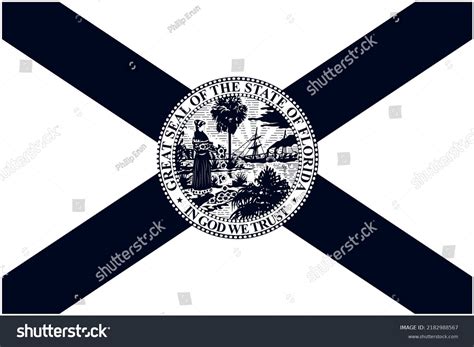 State Flag Florida Black White Colors Stock Vector (Royalty Free) 2182988567 | Shutterstock