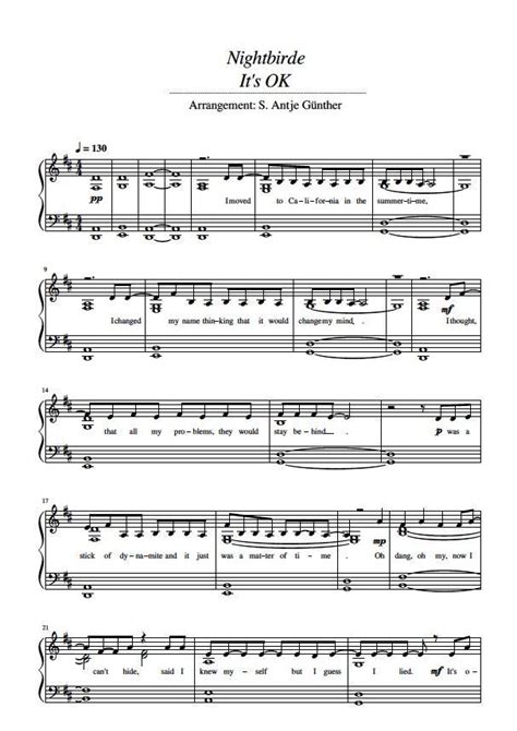 Nightbirde It's Ok Sheet Music Downloads