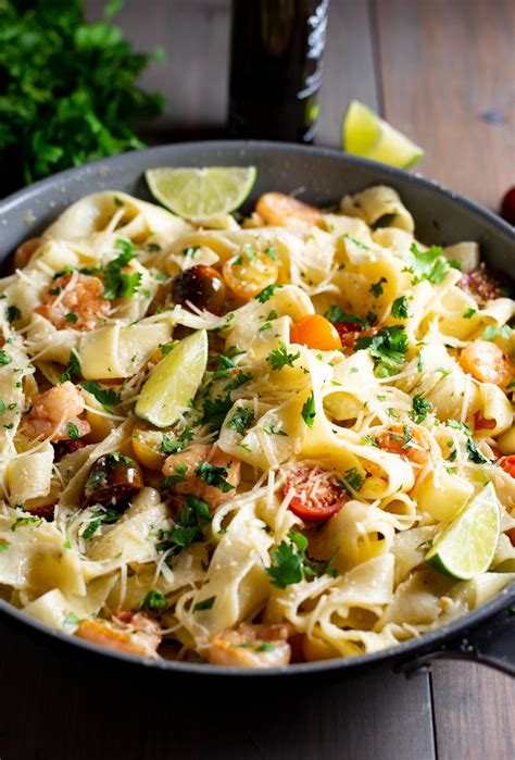 Pappardelle Pasta with Creamy Truffle Oil and Shrimp Recipe - Kitchen ...